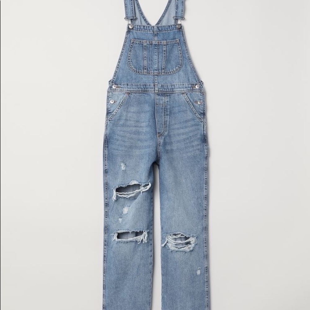 H&M distressed overalls
